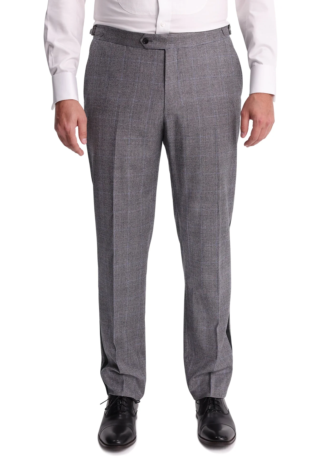 Black & White Glen Plaid Flannel Tuxedo Pants