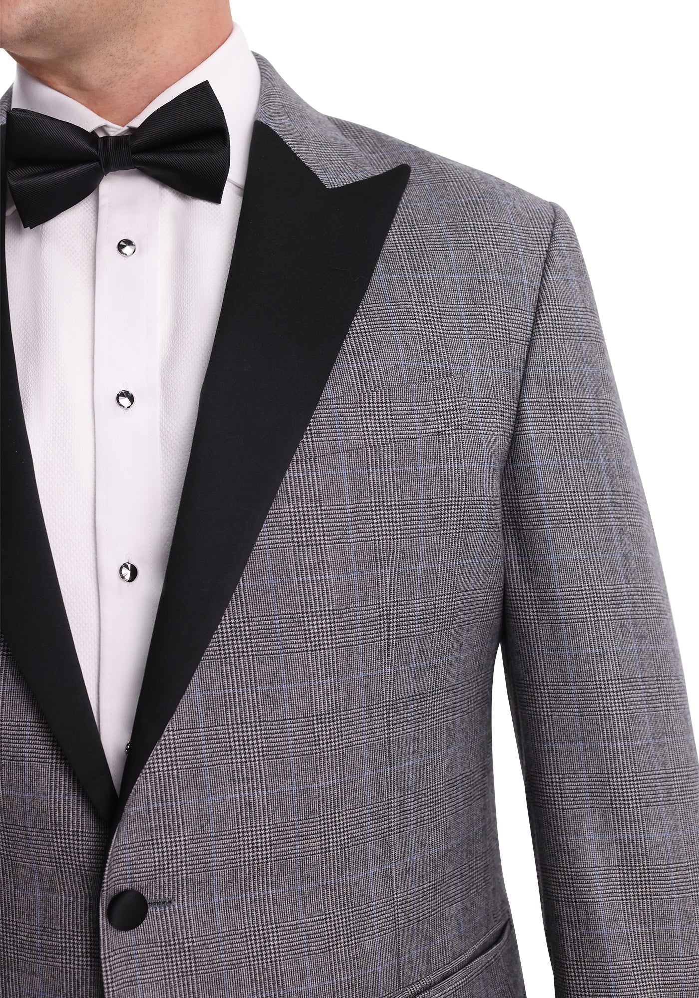 Black & White Glen Plaid Flannel Tuxedo Pants - Image 5
