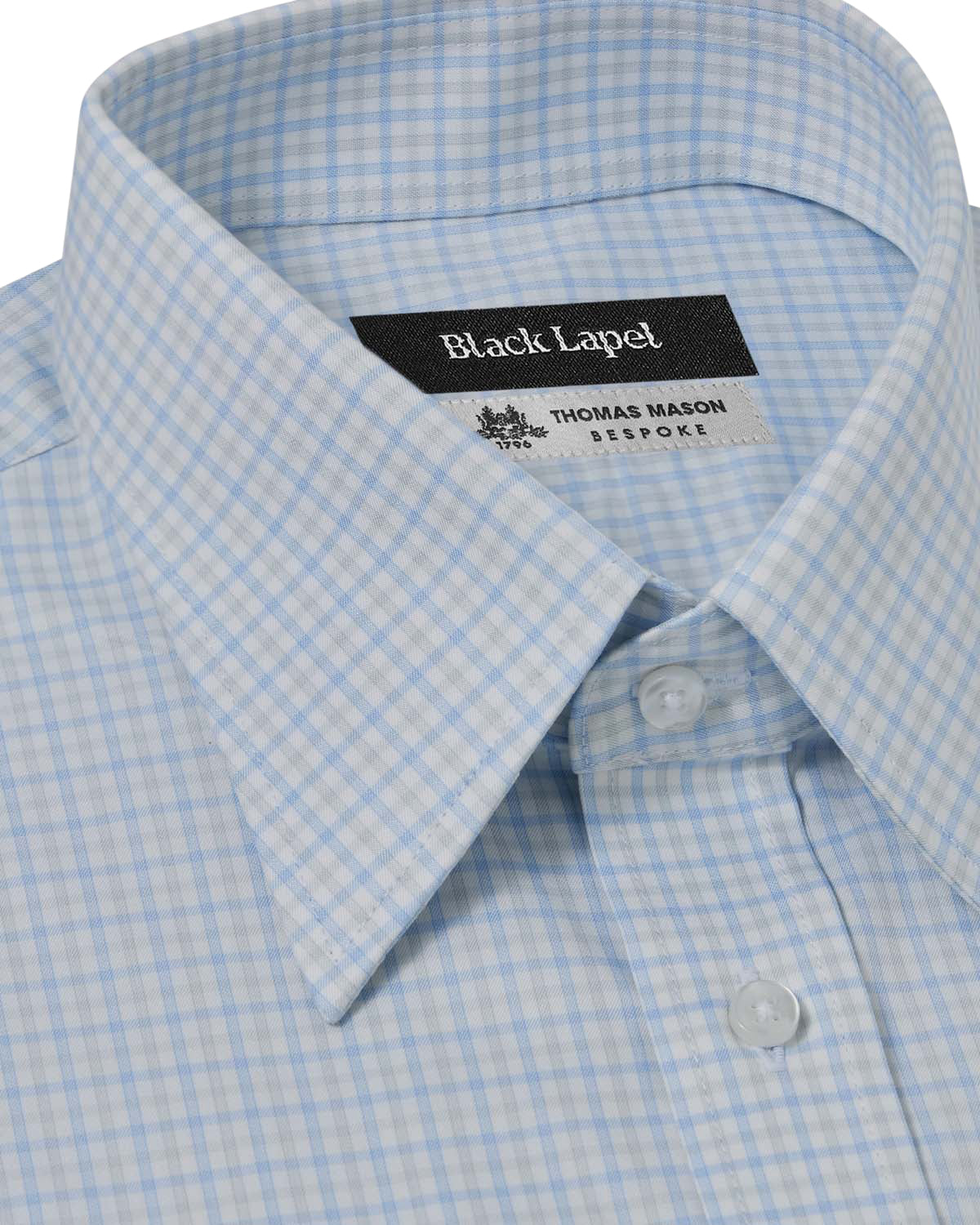 Blue and Grey Check Dress Shirt - Image 2
