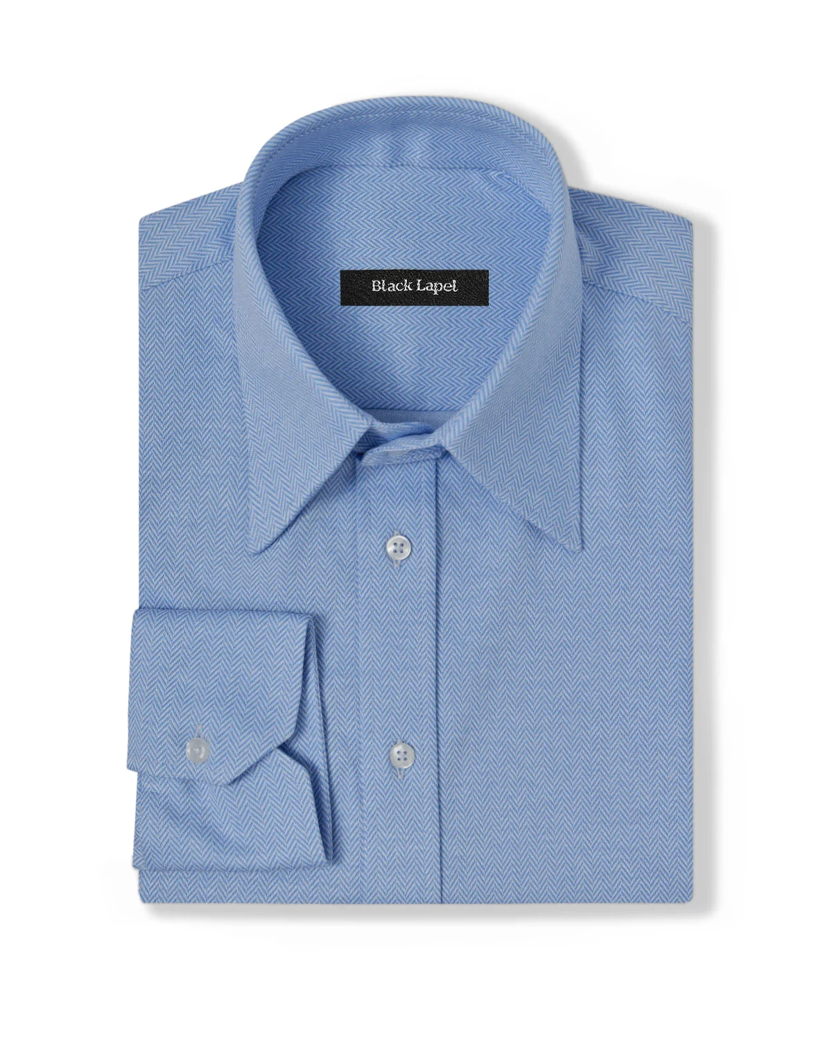Blue Herringbone Performance Pique Knit Shirt