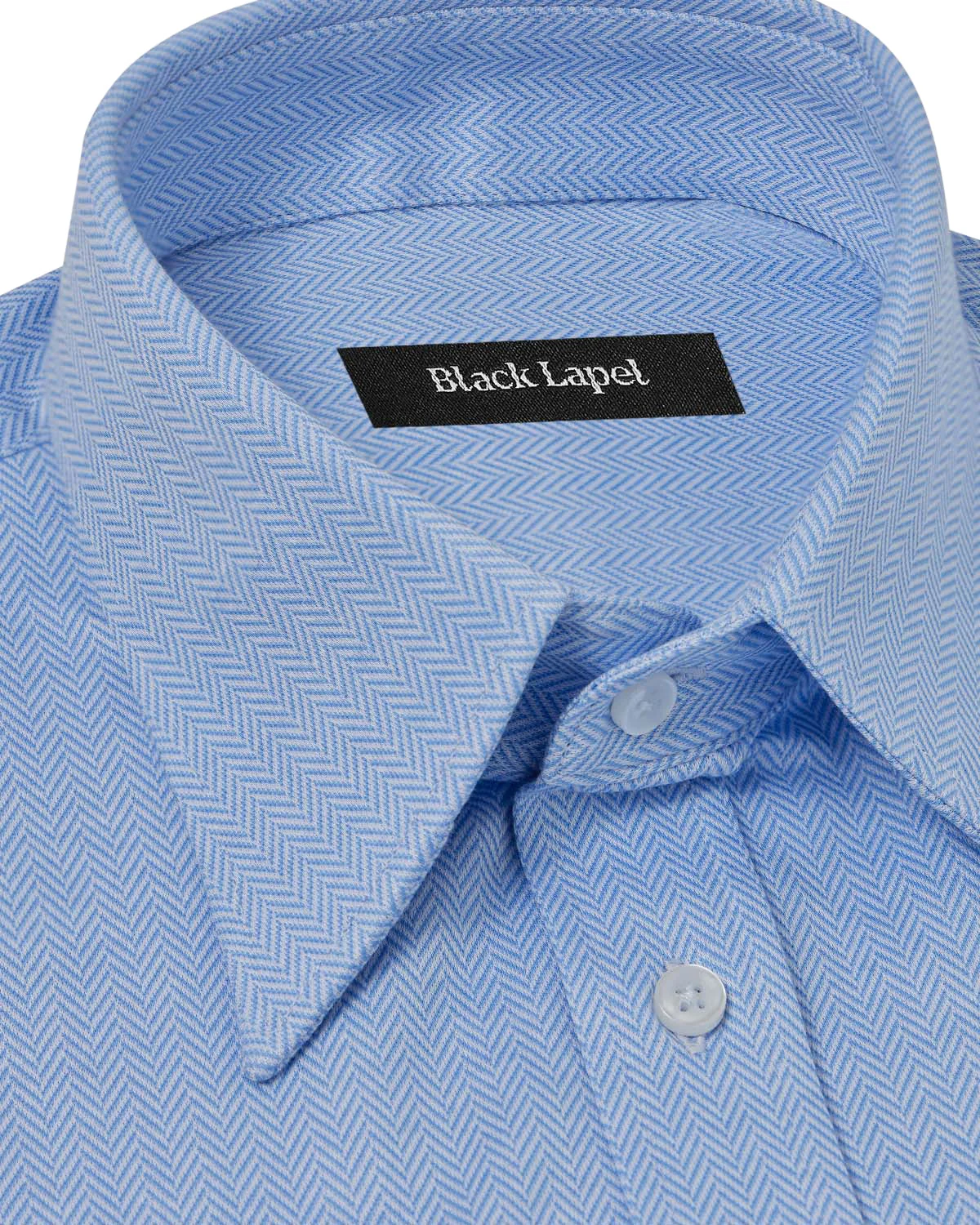 Blue Herringbone Performance Pique Knit Shirt - Image 2