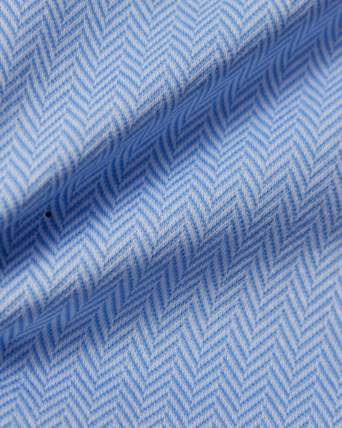 Blue Herringbone Performance Pique Knit Shirt - Image 4