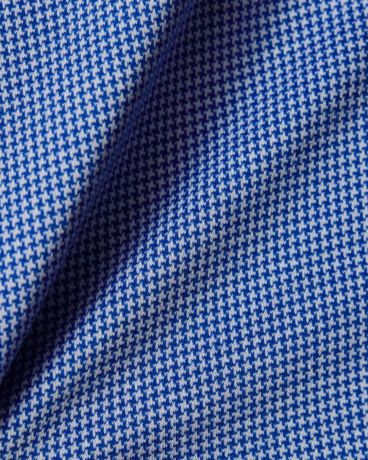 Blue Houndstooth Performance Pique Knit Shirt - Image 4