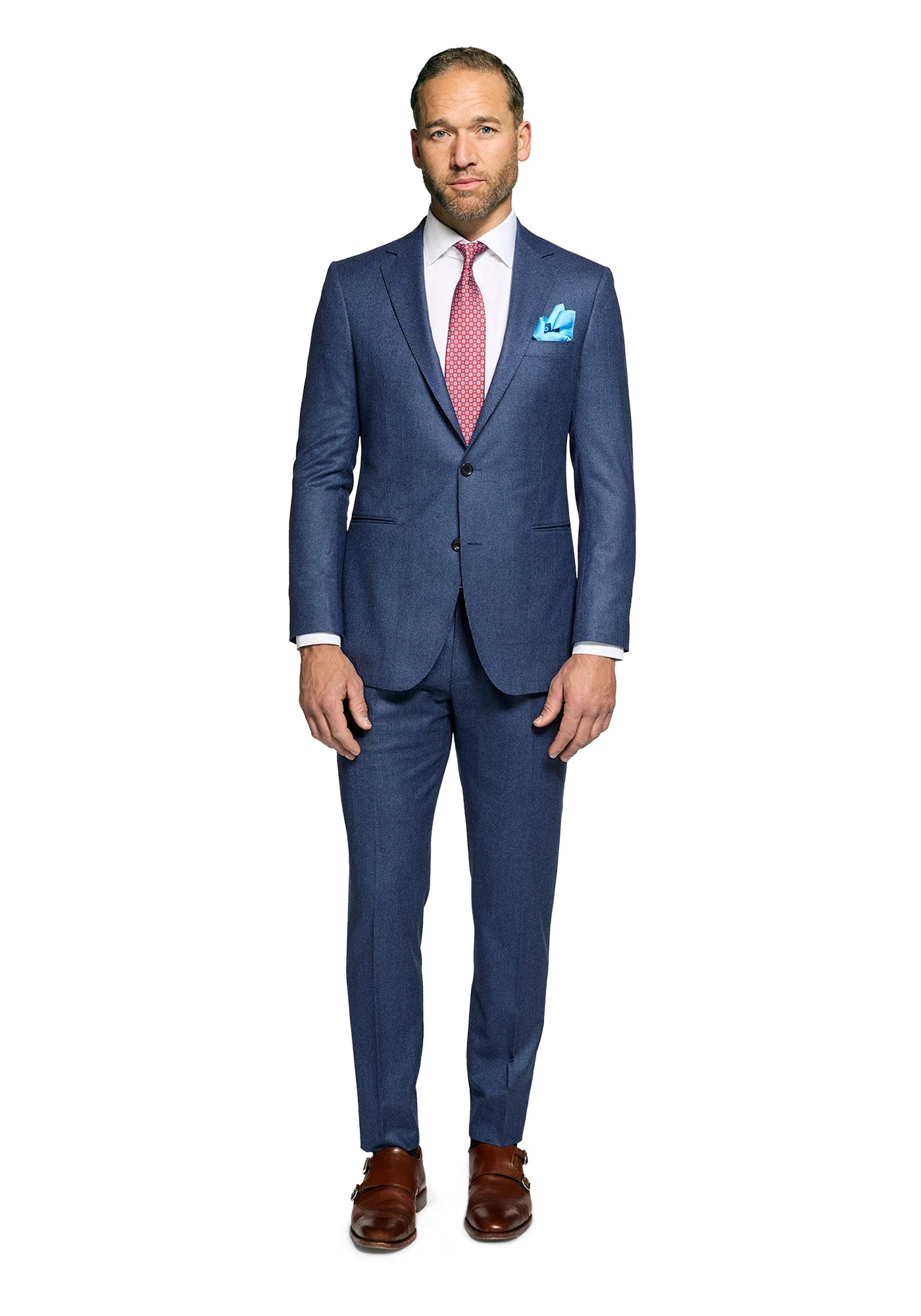 Blue Houndstooth Wool Flannel Blazer - Image 4