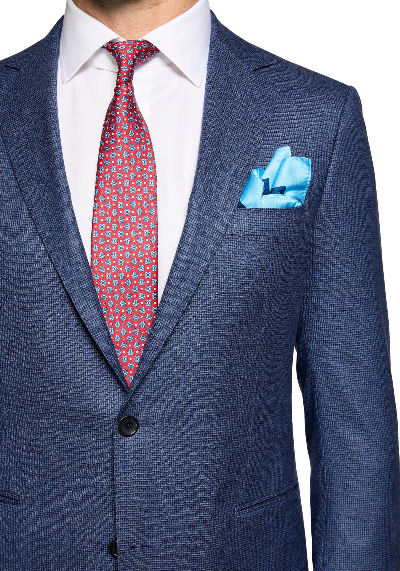 Blue Houndstooth Wool Flannel Suit - Image 4