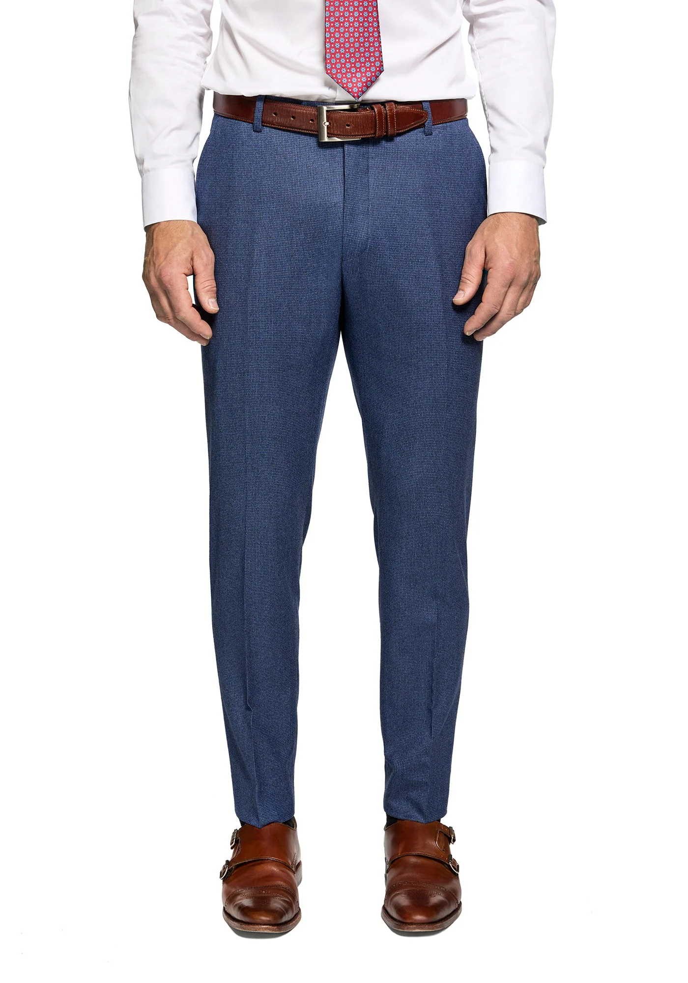 Blue Houndstooth Wool Flannel Suit - Image 5