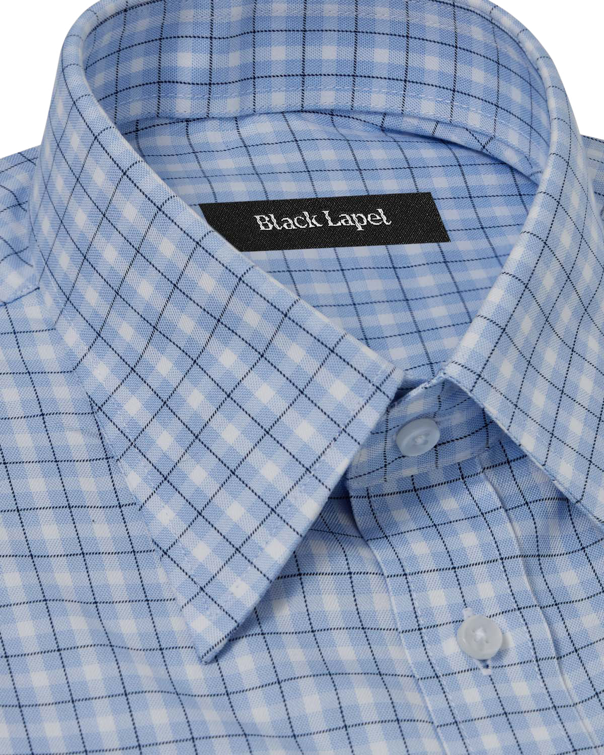 Blue Multi-Check Dress Shirt - Image 2