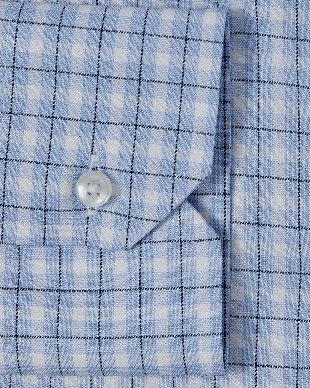 Blue Multi-Check Dress Shirt - Image 3