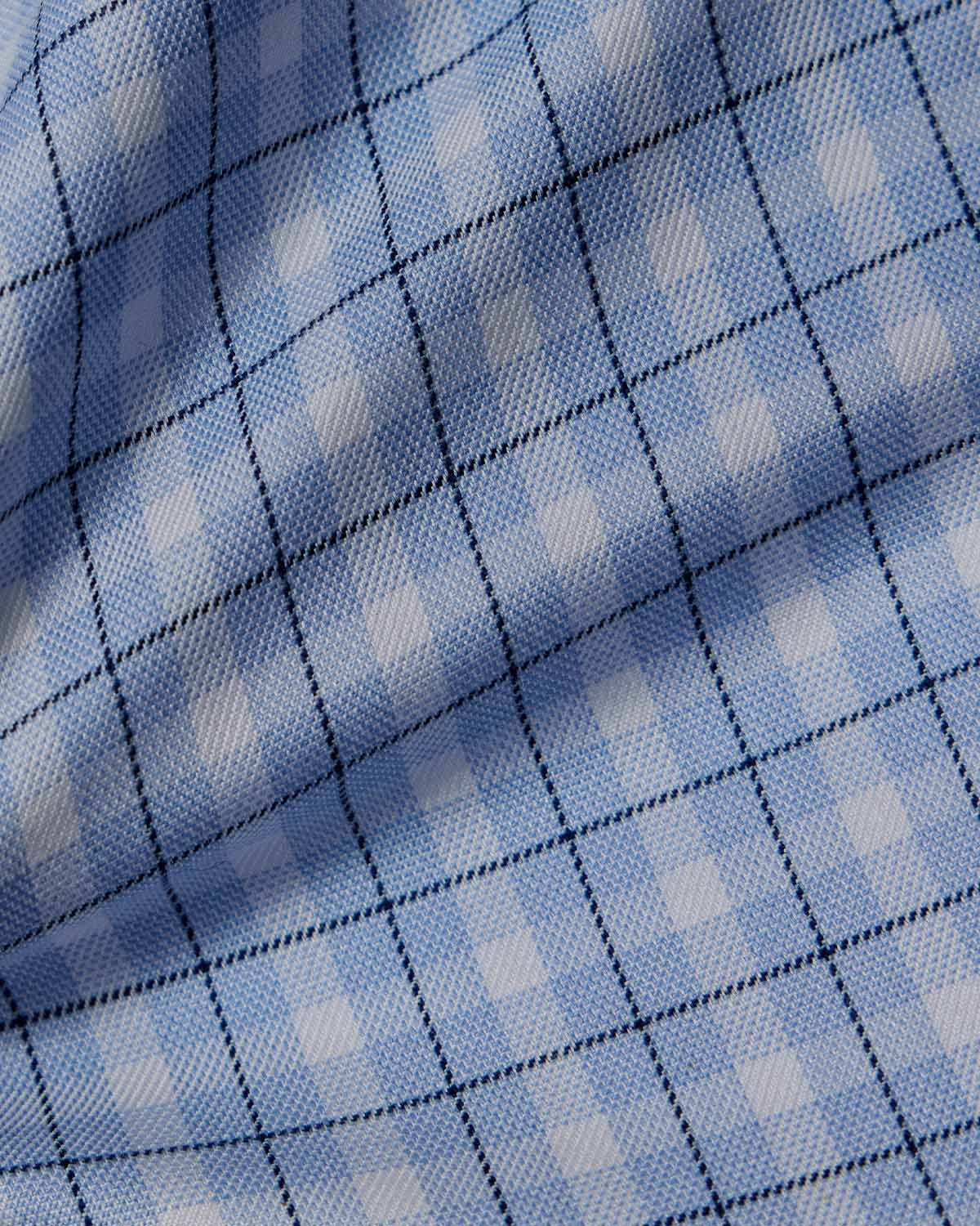 Blue Multi-Check Dress Shirt - Image 4