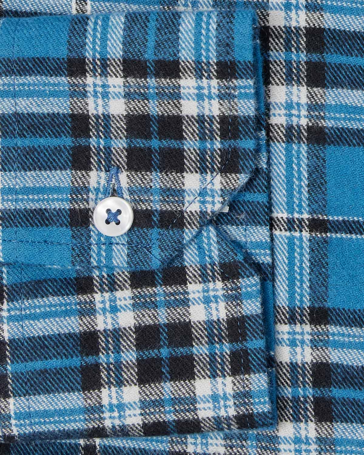 Blue Plaid Flannel Shirt - Image 3