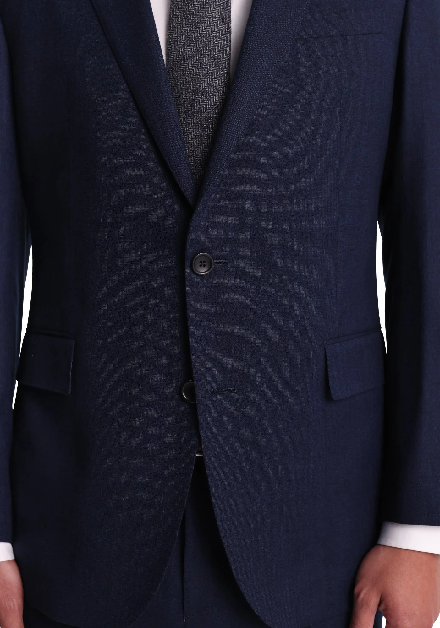 Blue Tick Weave Flannel Dress Pants - Image 5