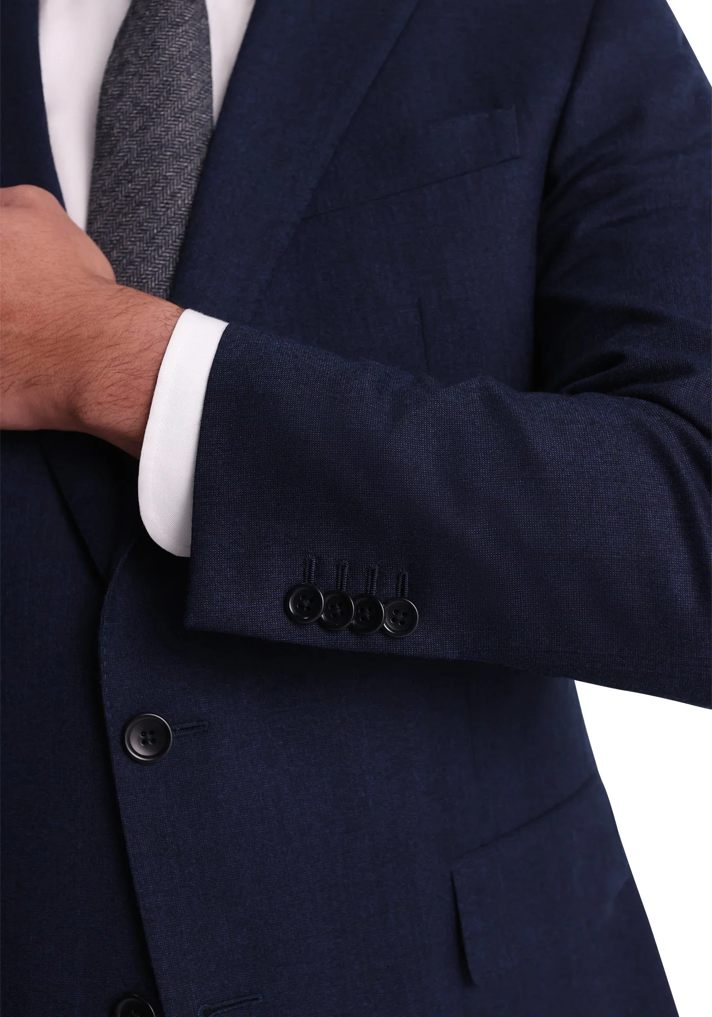 Blue Tick Weave Flannel Suit - Image 5