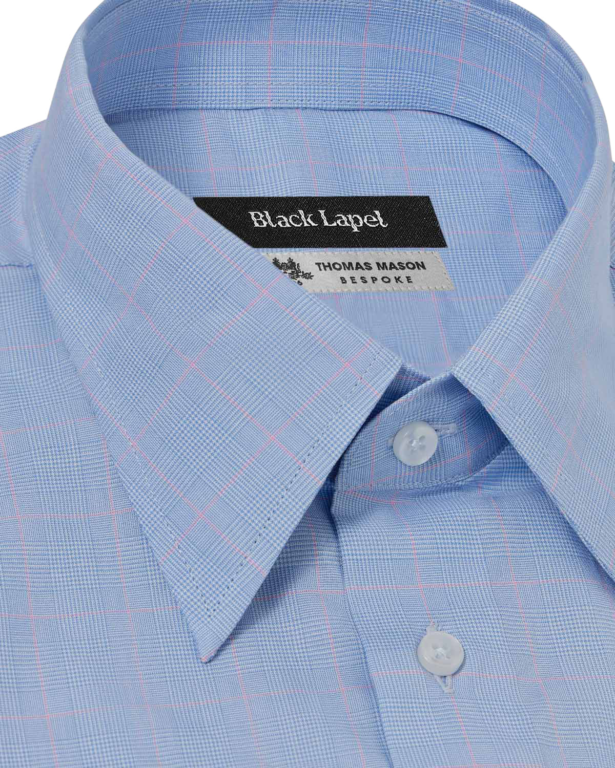 Blue with Pink Glen Plaid Dress Shirt - Image 2