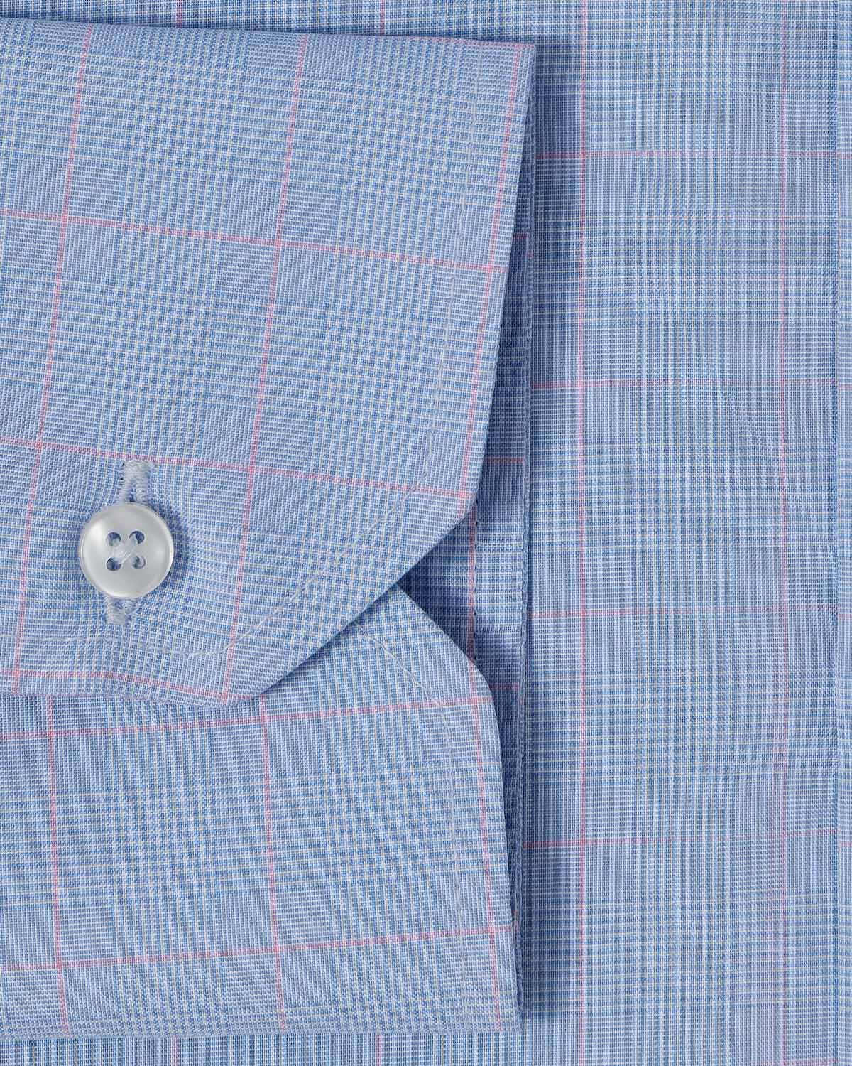 Blue with Pink Glen Plaid Dress Shirt - Image 3
