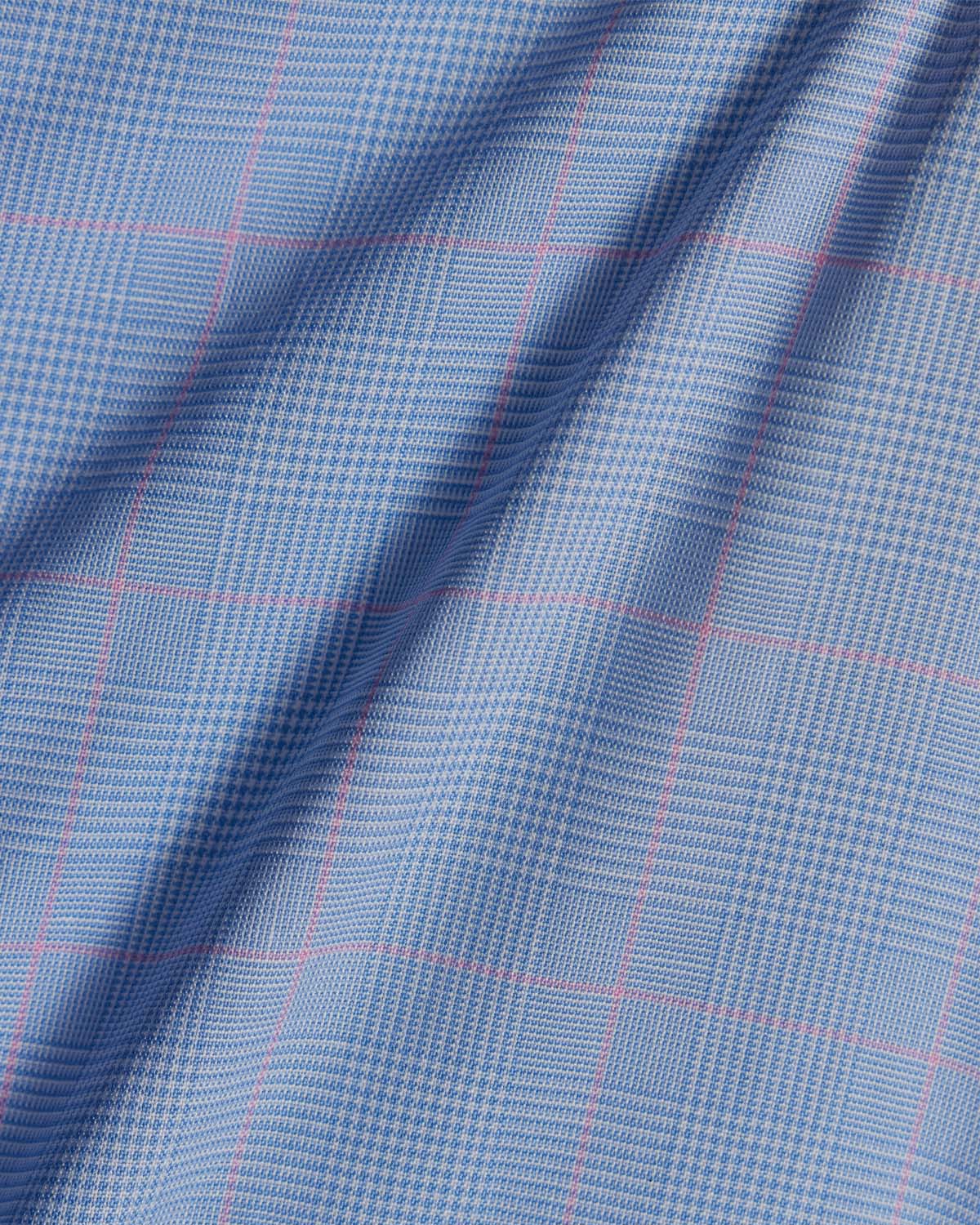 Blue with Pink Glen Plaid Dress Shirt - Image 4
