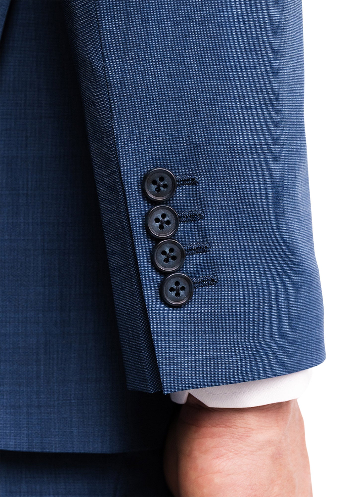 Bright Blue Tropical Wool Blazer - Image 3