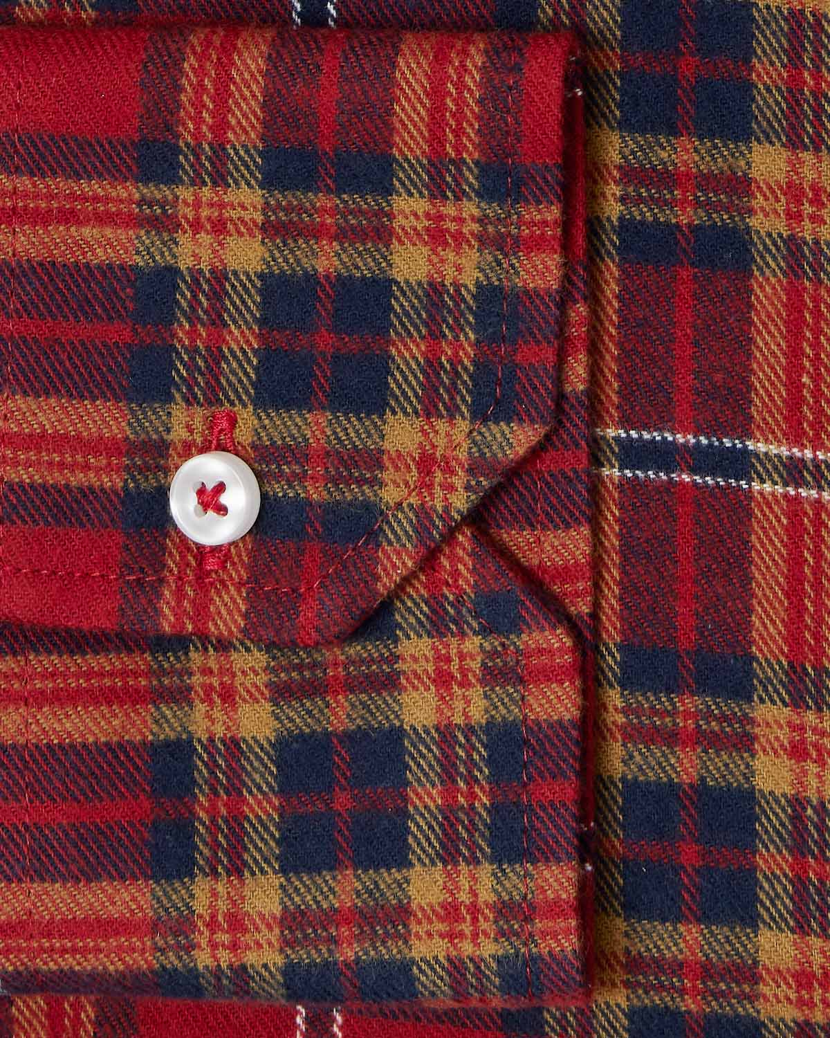 Burgundy Plaid Flannel Shirt - Image 3