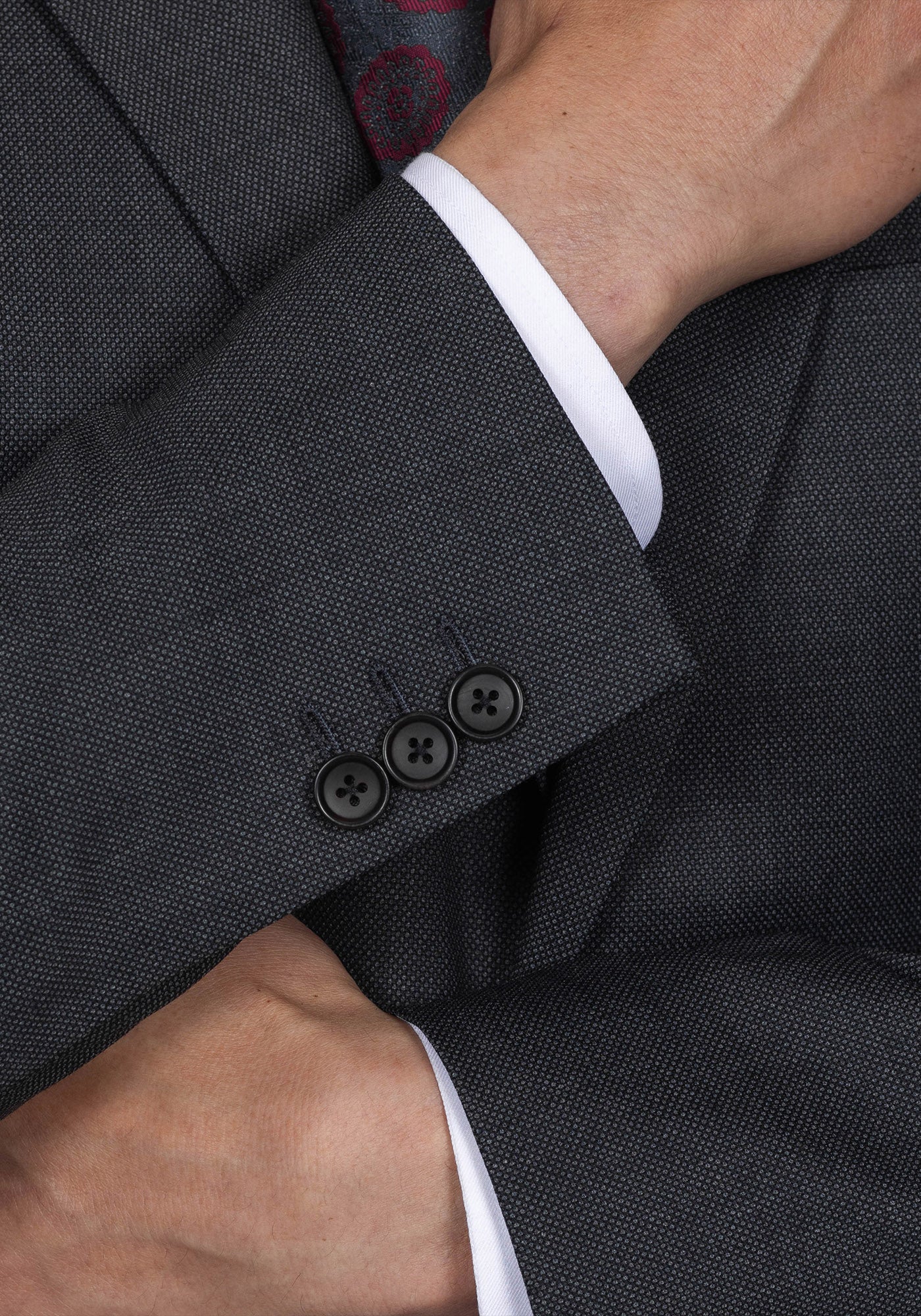 Charcoal Grey Birdseye Suit - Image 5