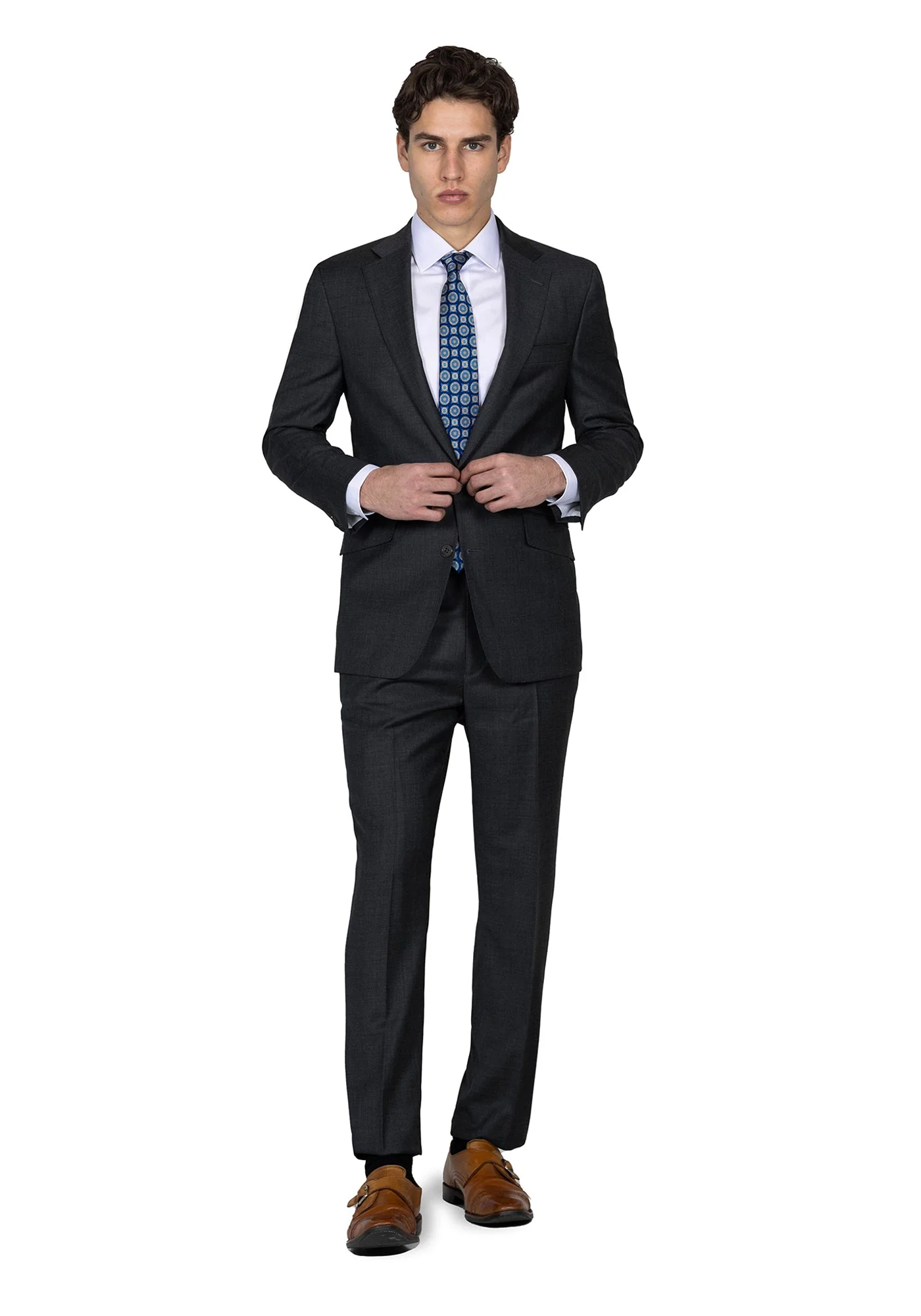 The Harkness Charcoal Grey Sharkskin Blazer - Image 3