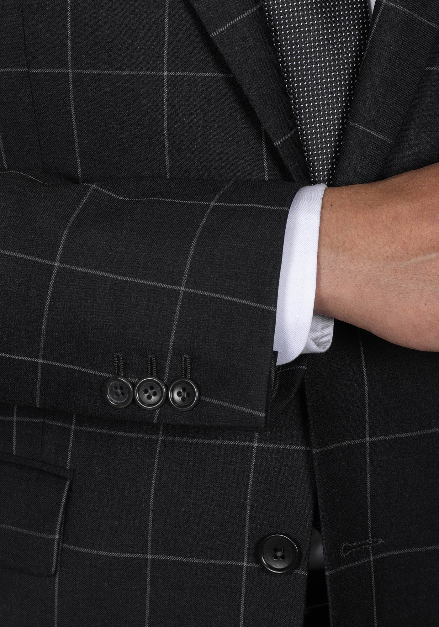 Charcoal Windowpane Suit - Image 5