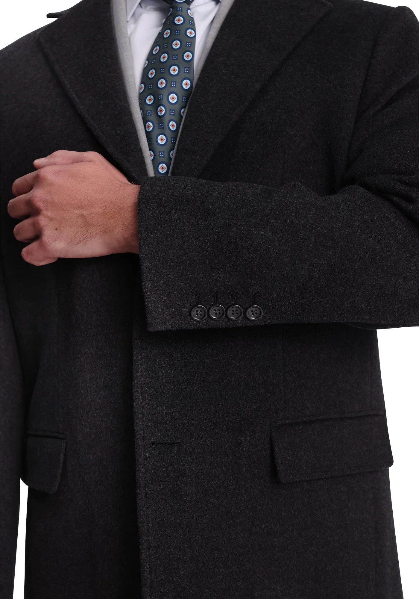 Charcoal Wool-Angora Overcoat - Image 5