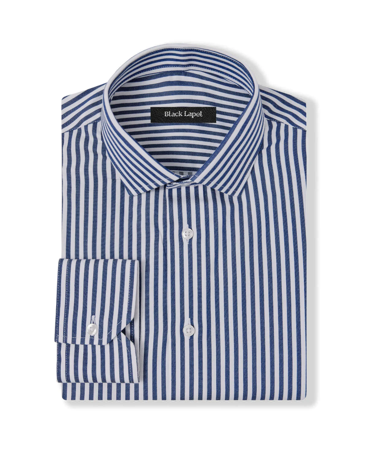 Cornerstone Dark Blue Bengal Stripe Dress Shirt