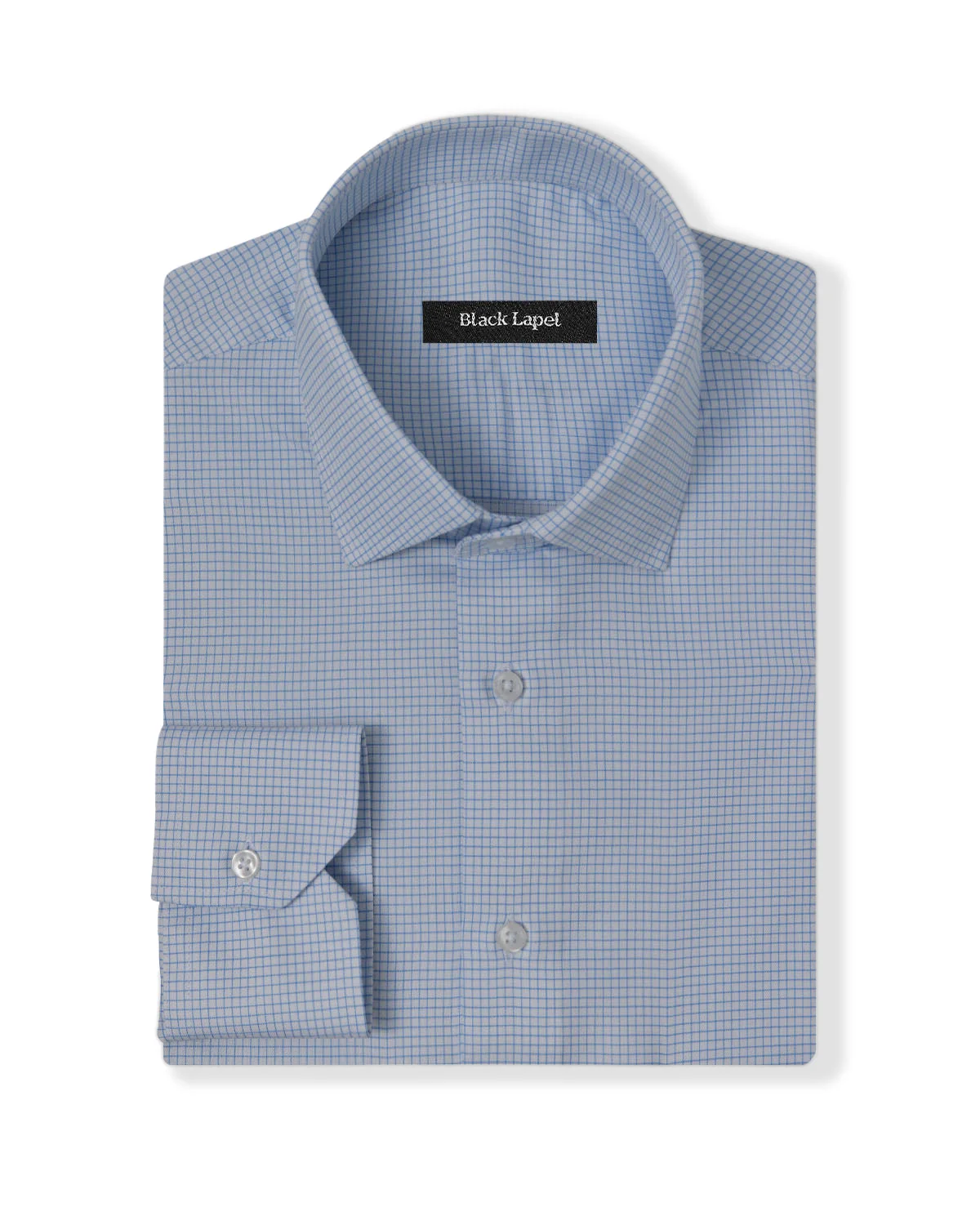 Cornerstone Light Blue Graph Check Dress Shirt