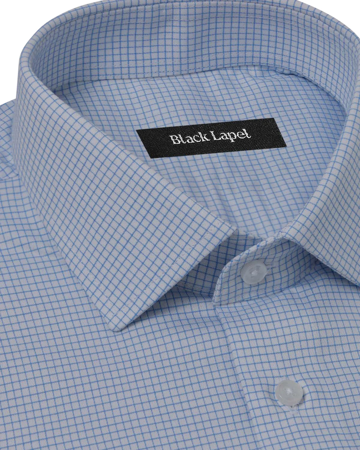 Cornerstone Light Blue Graph Check Dress Shirt - Image 2