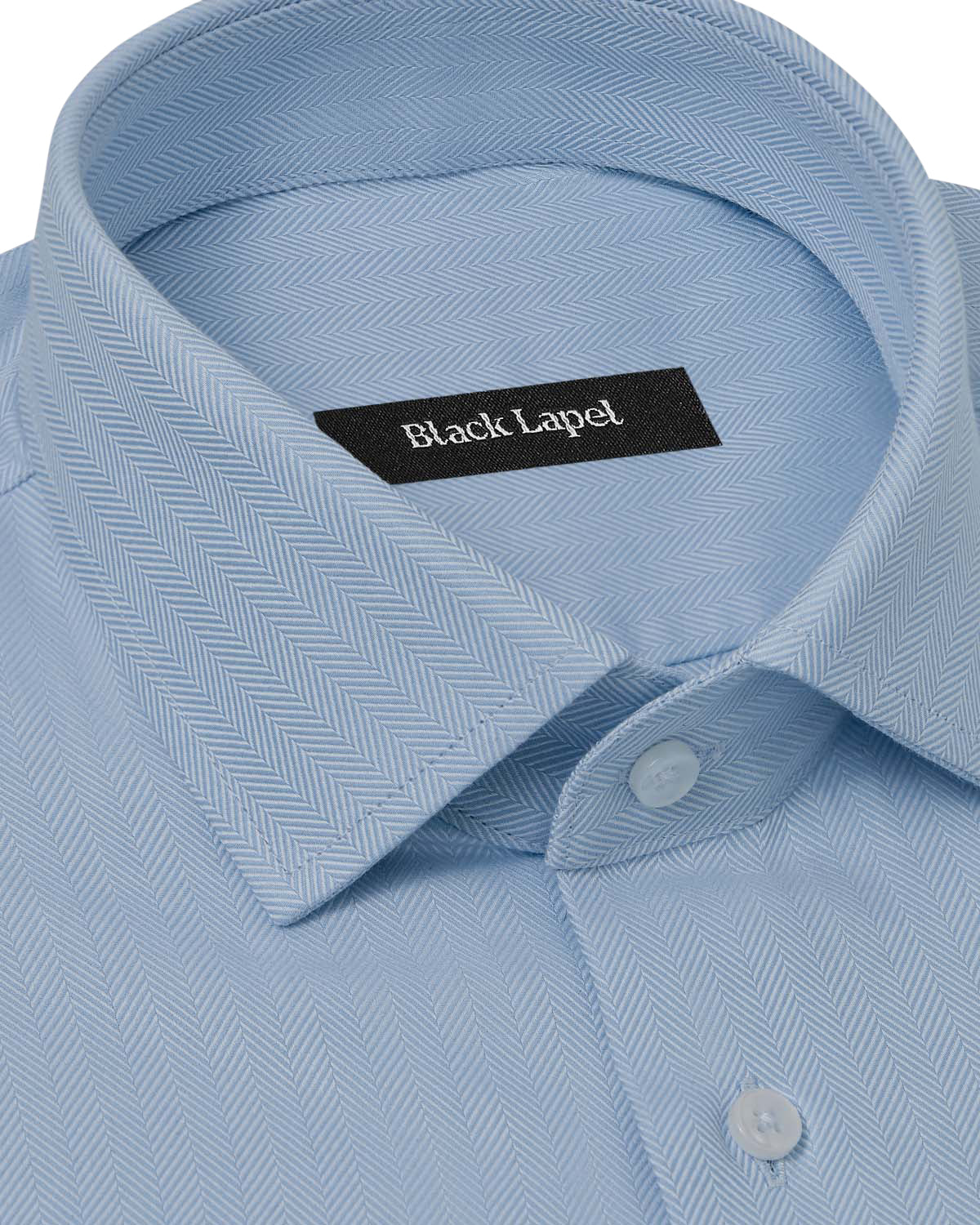 Cornerstone Light Blue Herringbone Dress Shirt - Image 2