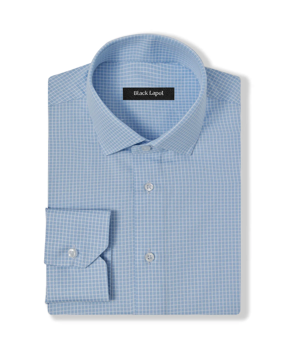 Cornerstone Sky Blue Graph Check Dress Shirt