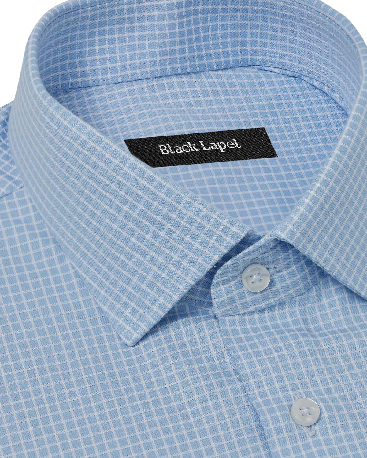 Cornerstone Sky Blue Graph Check Dress Shirt - Image 2
