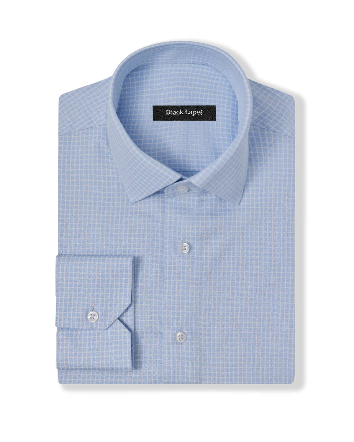 Cornerstone White and Blue Graph Check Dress Shirt