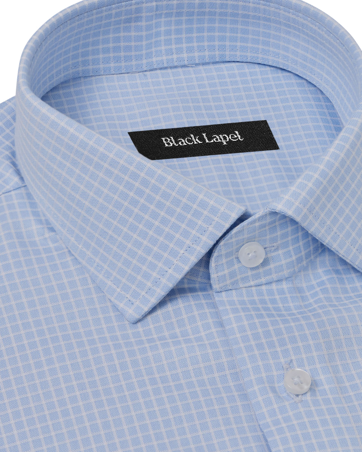 Cornerstone White and Blue Graph Check Dress Shirt - Image 2