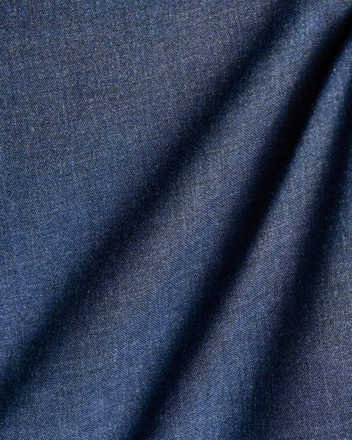 Dark Blue Melange Poplin Dress Shirt - Image 4