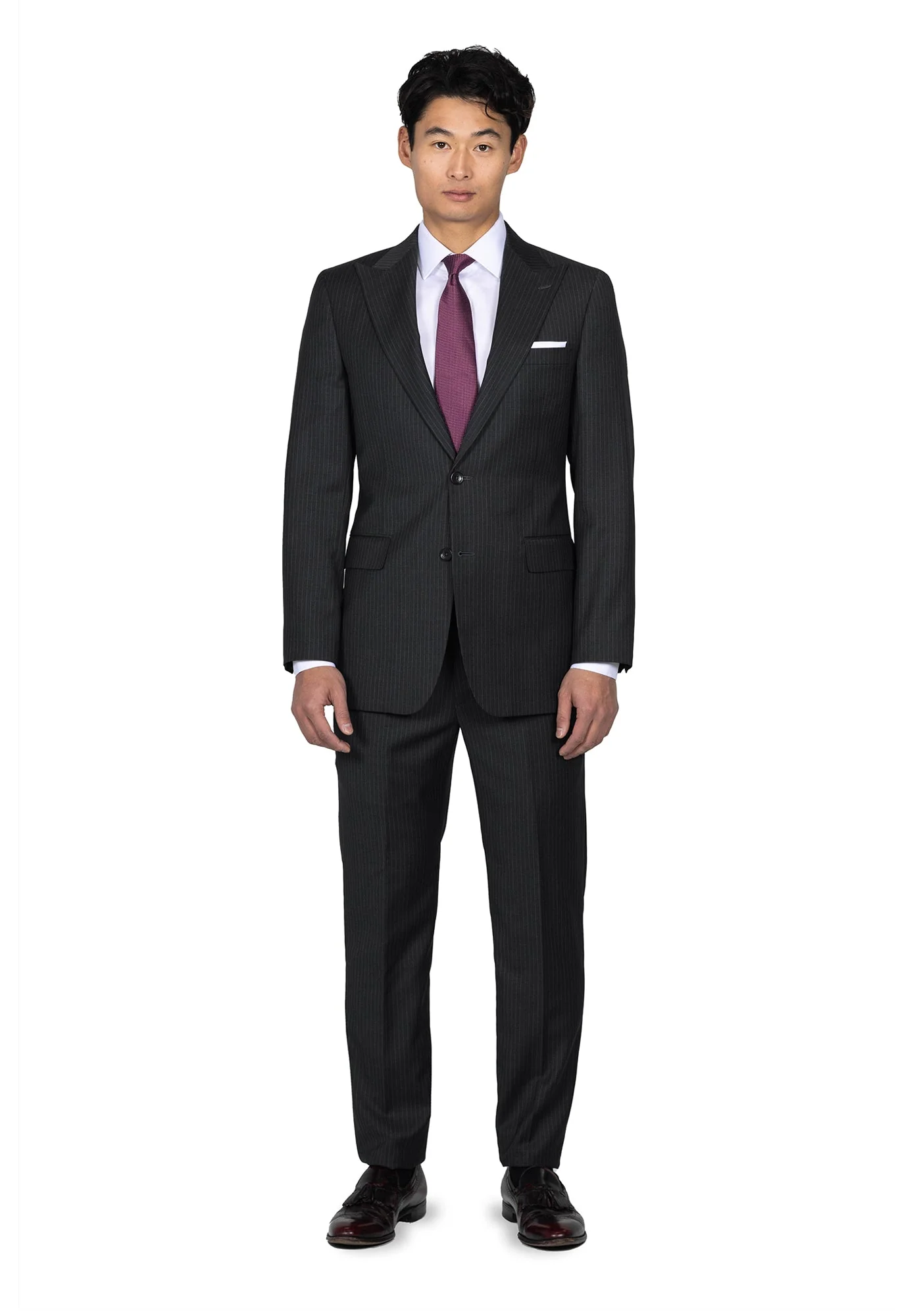 The Veritas Dark Grey Pinstripe Blazer