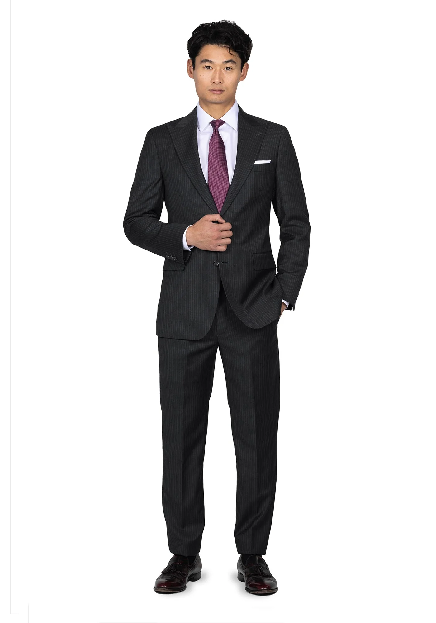 The Veritas Dark Grey Pinstripe Blazer - Image 2