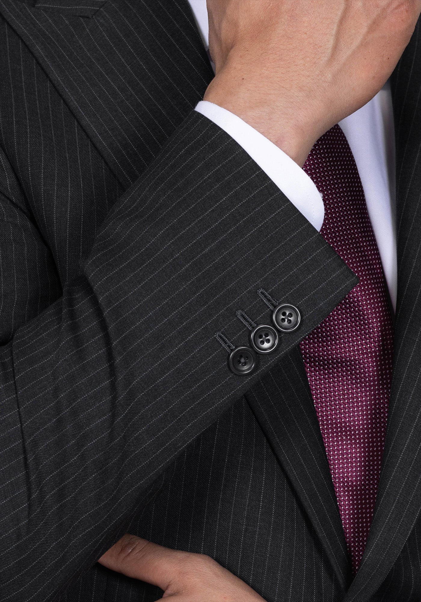 The Veritas Dark Grey Pinstripe Blazer - Image 4
