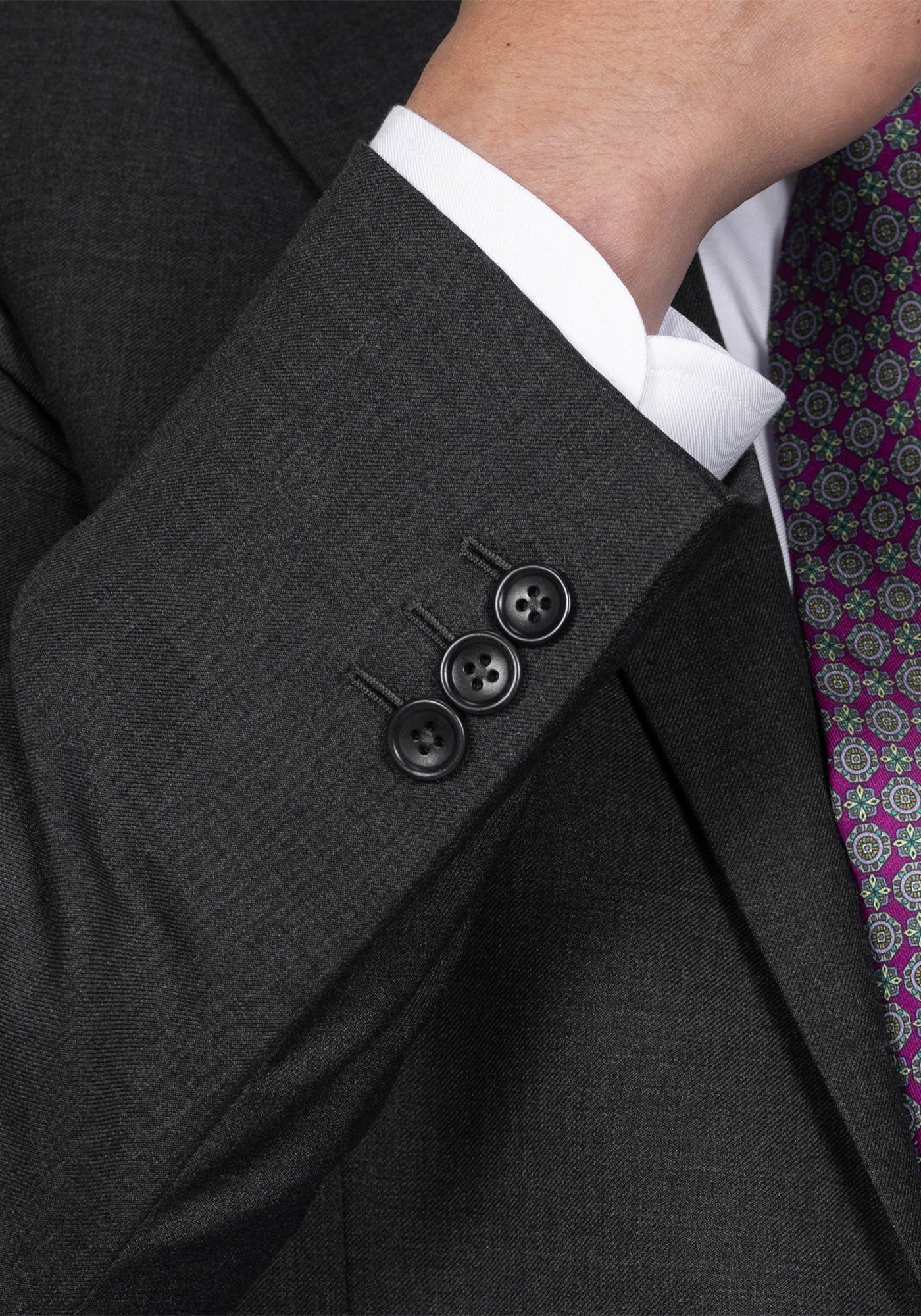 The Cornerstone Dark Grey Solid Blazer - Image 3