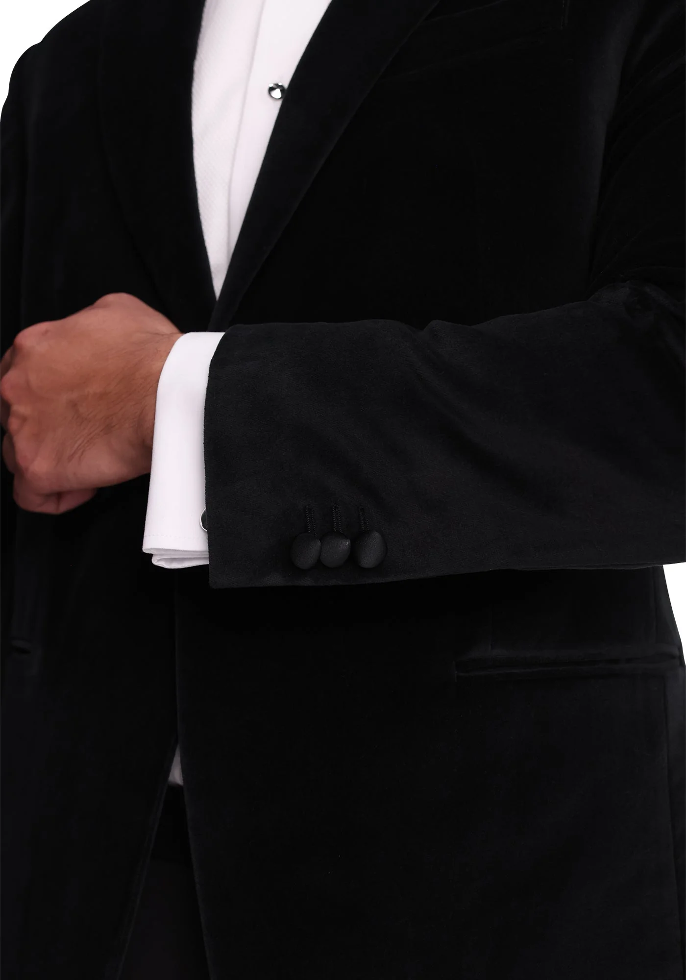 Deep Black Velvet Tuxedo Dinner Jacket - Image 5