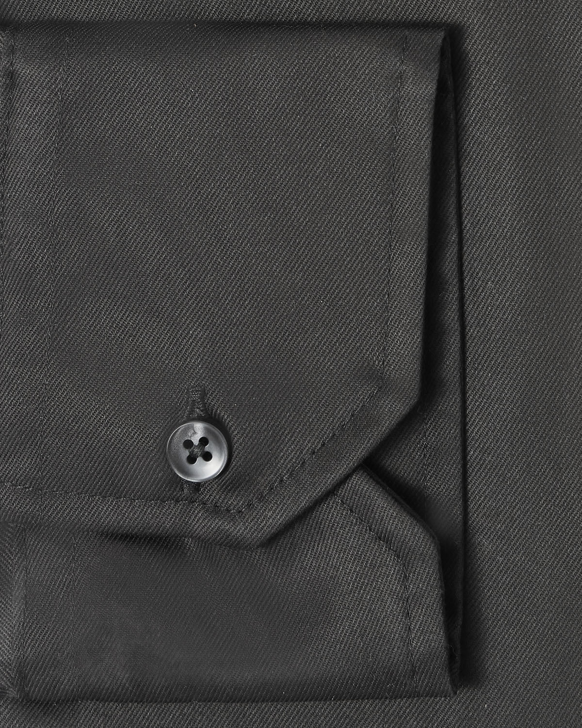 Easy-Care Black Fine Twill Dress Shirt - Image 3