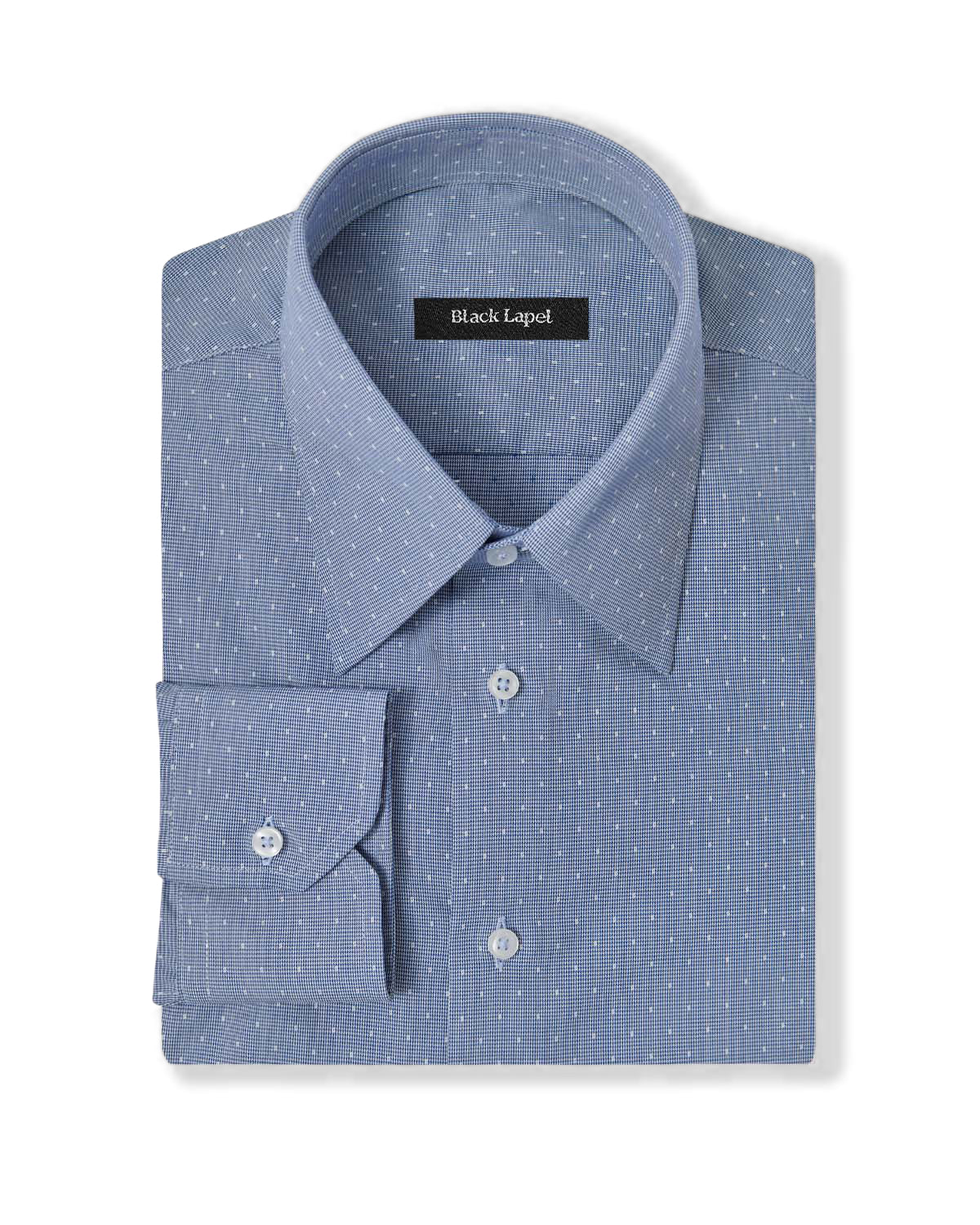 Easy-Care Blue Dot Weave Dress Shirt