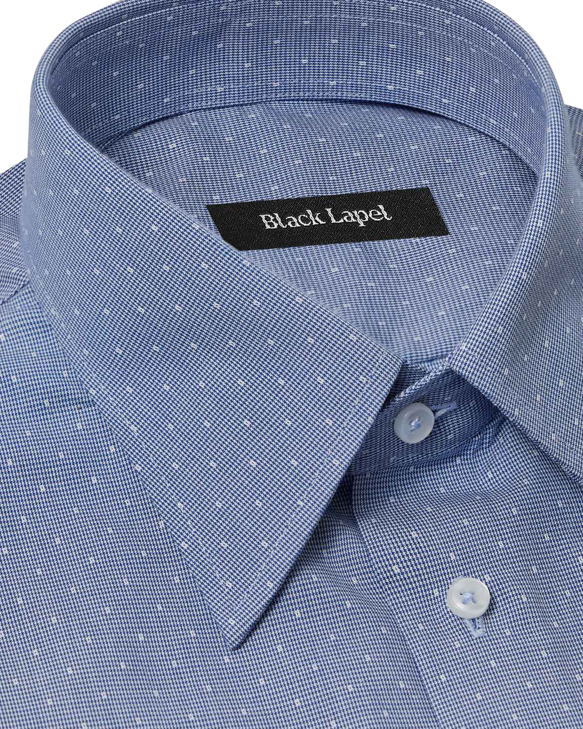 Easy-Care Blue Dot Weave Dress Shirt - Image 2