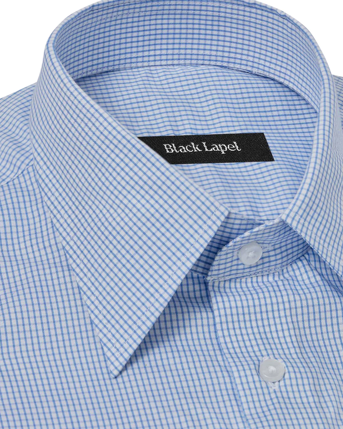 Easy-Care Blue Graph Check Dress Shirt - Image 2