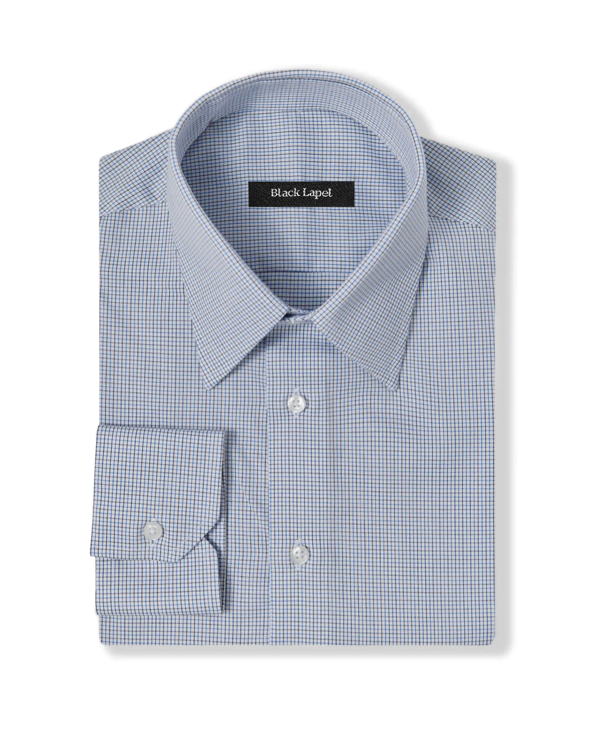 Easy-Care Blue Tattersall Dress Shirt