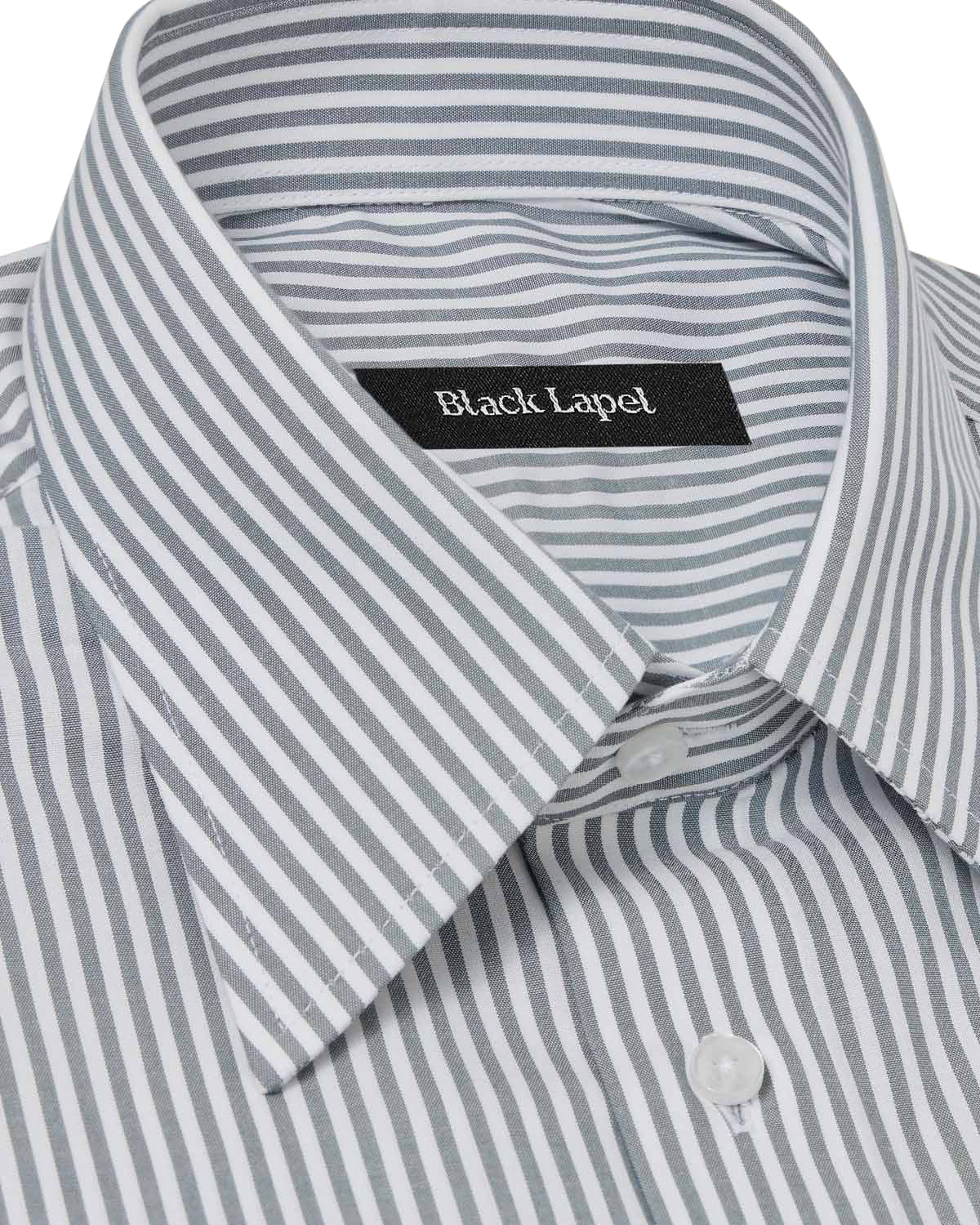 Easy-Care Grey Bar Stripe Dress Shirt - Image 2