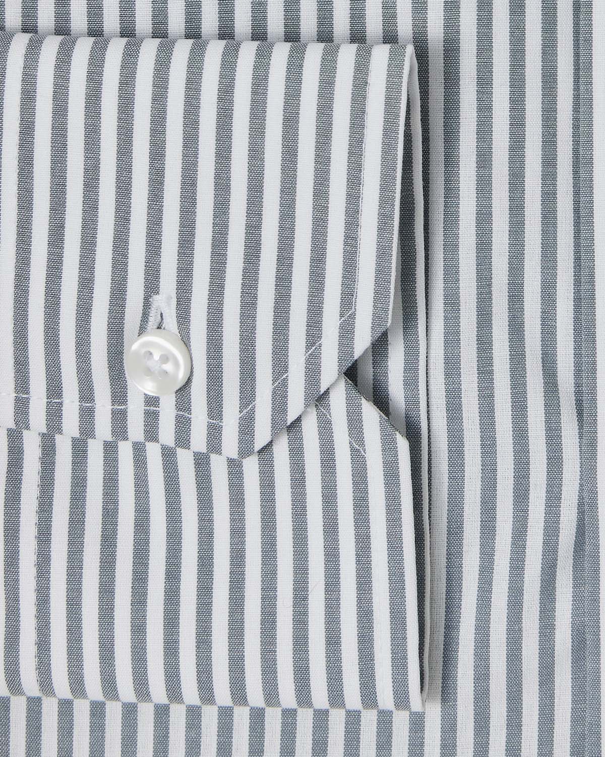 Easy-Care Grey Bar Stripe Dress Shirt - Image 3