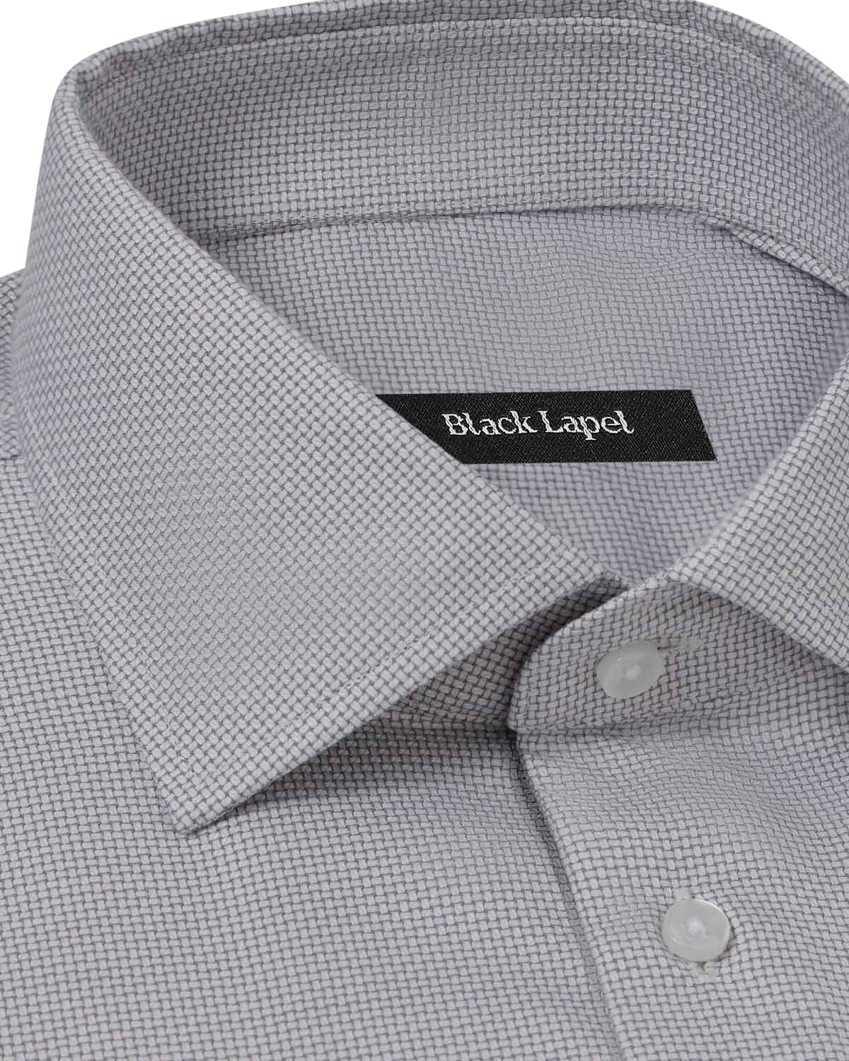 Easy-Care Grey Plain Weave Dress Shirt - Image 2