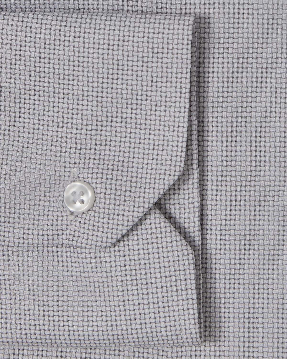 Easy-Care Grey Plain Weave Dress Shirt - Image 3