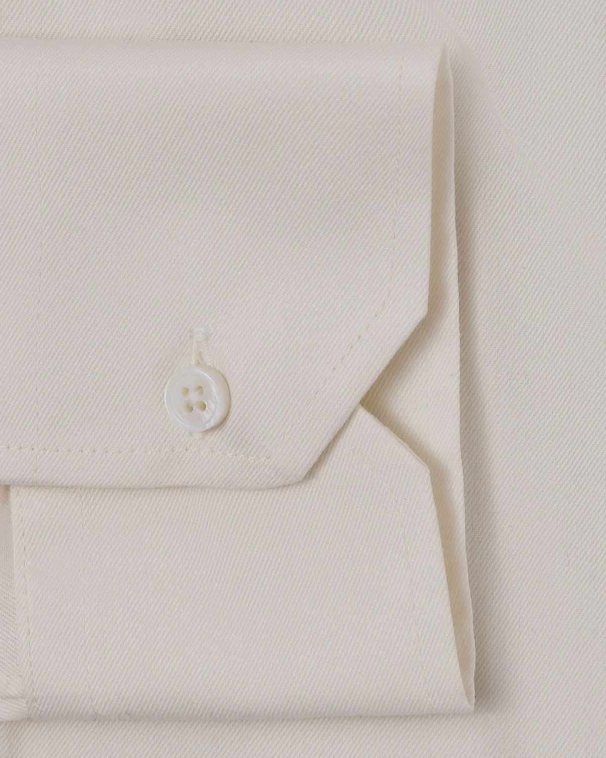 Easy-Care Ivory Fine Twill Dress Shirt - Image 3