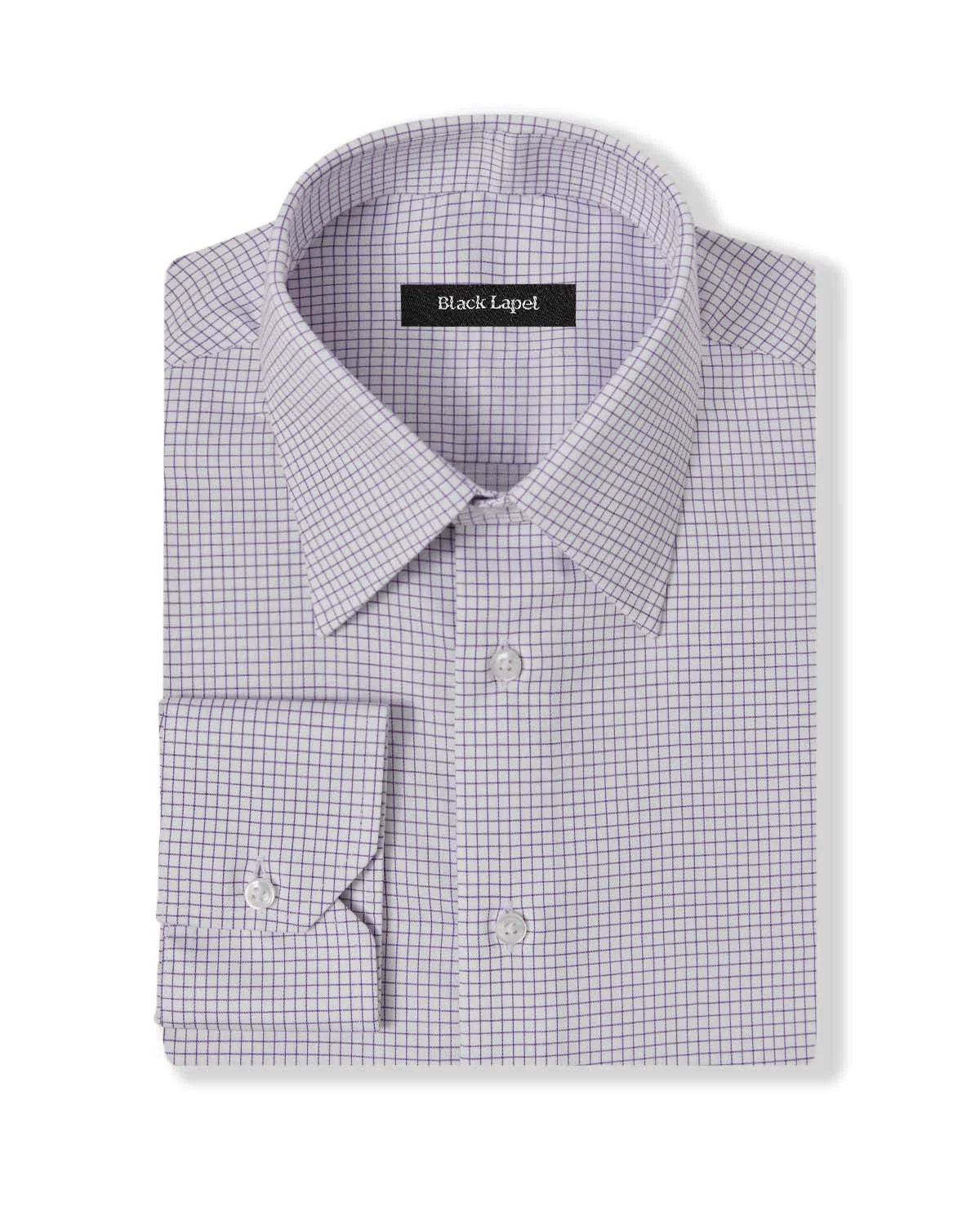 Easy-Care Lavender Graph Check Dress Shirt